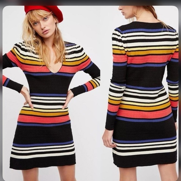 Free people Gidget knit Striped Multicolor Knit Dress - Picture 2 of 7